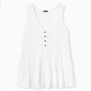 Torrid, 0, white embroidered tank